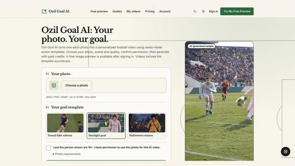 Ozil Goal AI screenshot