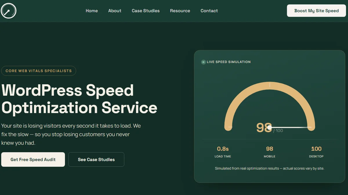 WordPress Speed Optimization Service screenshot