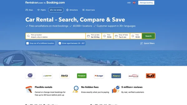 Rentalcars.com screenshot