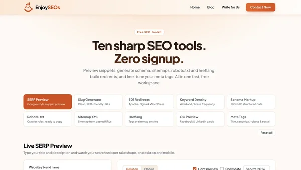EnjoySEOs screenshot