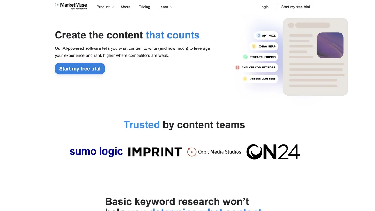 MarketMuse screenshot