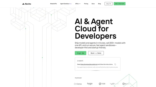 Novita AI screenshot