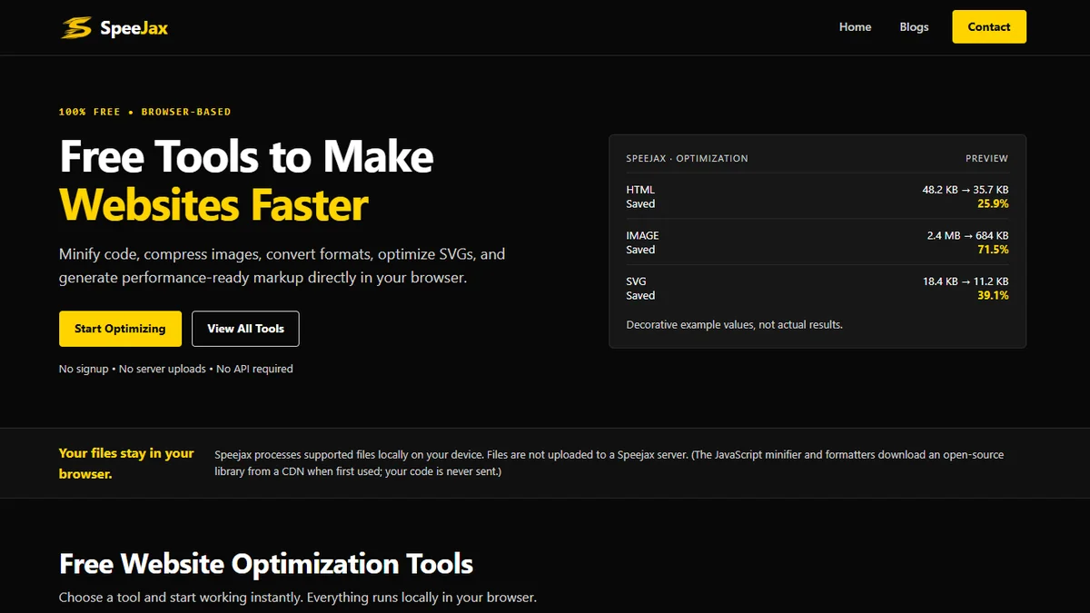 Speejax screenshot