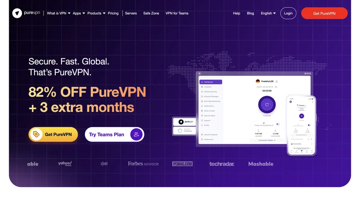 PureVPN screenshot